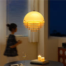 Sunrise Glow Pendant Light, Modern Dome Ceiling Lamp with Layered Metal Design