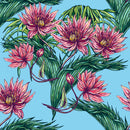 Voguish Pink Exotic Flowers Wallpaper Chic