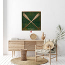 Crossed Canoe Oars Wooden Sign | Wall Art Print on Real Wood