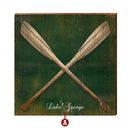 Crossed Canoe Oars Wooden Sign | Wall Art Print on Real Wood
