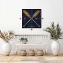 Personalized Crossed Paddles Location Name Wooden Sign | Customizable Wall Art Print on Real Wood | Beach Lake Mountain Wooden Sign
