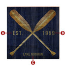 Personalized Crossed Paddles Location Name Wooden Sign | Customizable Wall Art Print on Real Wood | Beach Lake Mountain Wooden Sign