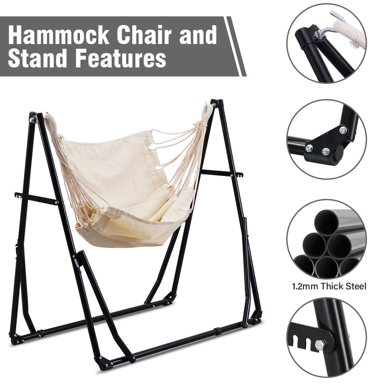 Ainfox 2 in 1 Portable Hammock Bed Camping Chair with Stand Included