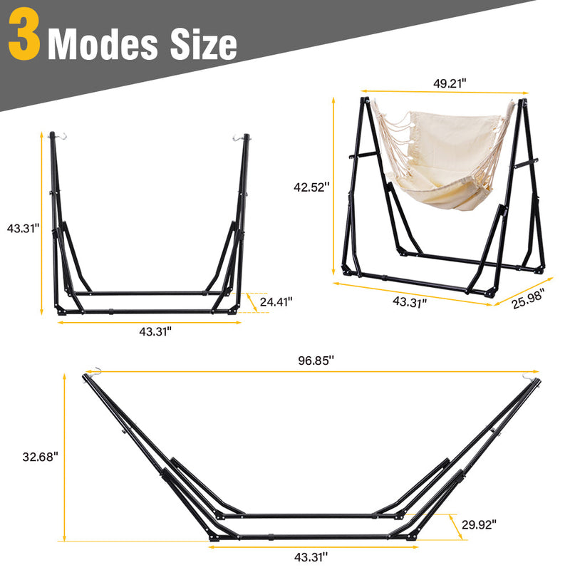 Ainfox 2 in 1 Portable Hammock Bed Camping Chair with Stand Included