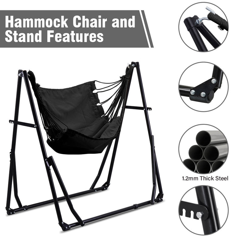 Ainfox 2 in 1 Portable Hammock Bed Camping Chair with Stand Included