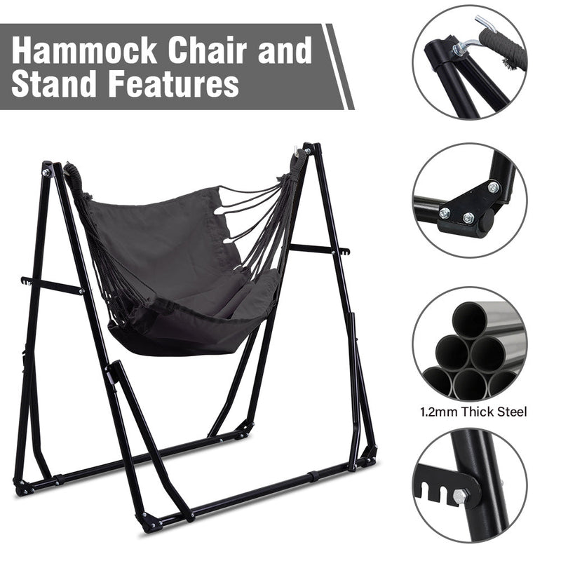 Ainfox 2 in 1 Portable Hammock Bed Camping Chair with Stand Included