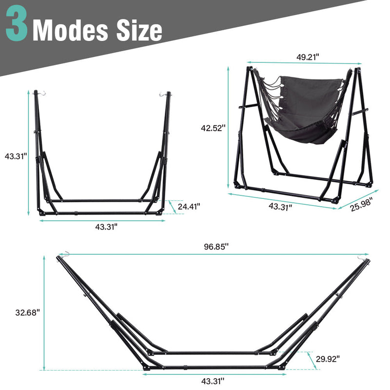 Ainfox 2 in 1 Portable Hammock Bed Camping Chair with Stand Included