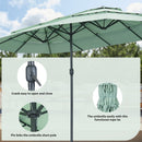 Ainfox 15ft Large Patio Umbrella, 3-Tiers Outdoor Double-Sided Rectangle Market Heavy Duty Umbrellas