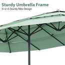 Ainfox 15ft Large Patio Umbrella, 3-Tiers Outdoor Double-Sided Rectangle Market Heavy Duty Umbrellas