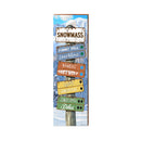 Snowmass Snow Mountain Directional | Real Wood Art Print