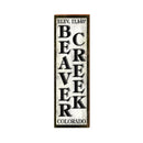 Beaver Creek Black/White Sign | Real Wood Art Print