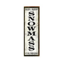 Snowmass Black/White Sign | Real Wood Art Print