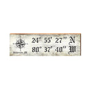 Islamorada, FL Compass Black & White Latitude Longitude | Wall Art Print on Real Wood