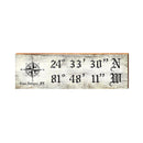 Casa Antigua Compass Black & White Latitude Longitude | Wall Art Print on Real Wood