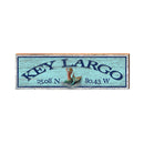 Key Largo Mermaid Blue Latitude Longitude | Wall Art Print on Real Wood