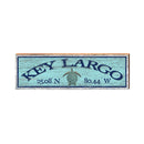Key Largo Sea Turtle Blue Latitude Longitude | Wall Art Print on Real Wood
