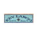 Key Largo Compass Blue Latitude Longitude | Wall Art Print on Real Wood