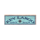 Key Largo Compass Blue Latitude Longitude | Wall Art Print on Real Wood