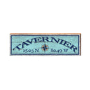 Tavernier Compass Blue Latitude Longitude | Wall Art Print on Real Wood