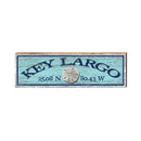 Key Largo Sand Dollar Blue Latitude Longitude | Wall Art Print on Real Wood