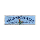 Islamorada Mermaid Blue Latitude Longitude | Wall Art Print on Real Wood