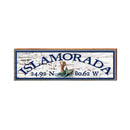 Islamorada Mermaid Shabby Latitude Longitude | Wall Art Print on Real Wood