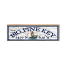 Big Pine Key Mermaid Shabby Latitude Longitude | Wall Art Print on Real Wood