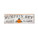 Pumpkin Key Pumkin White Latitude Longitude | Wall Art Print on Real Wood