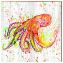 Watercolor Coral Octopus | Wall Art Print on Real Wood