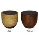 Haussmann Wood Oval Drum Table 20 in Diameter x 18 in Height Oak Oil