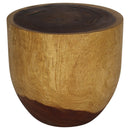 Haussmann Wood Oval Drum Table 20 in Diameter x 18 in Height Oak Oil