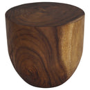 Haussmann Wood Oval Drum Table 20 in Diameter x 18 in Height Walnut Oil