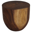 Haussmann Wood Oval Drum Table 20 in Diameter x 18 in Height Walnut Oil