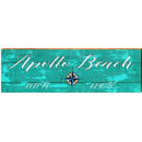 Apollo Beach Compass Rustic Green Latitude Longitude | Wall Art Print on Real Wood