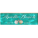 Apollo Beach Triple Shells Rustic Green Latitude Longitude | Wall Art Print on Real Wood