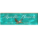 Apollo Beach Pelican Rustic Green Latitude Longitude | Wall Art Print on Real Wood