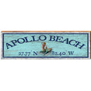 Apollo Beach Mermaid Blue Latitude Longitude | Wall Art Print on Real Wood