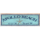Apollo Beach Starfish Blue Latitude Longitude | Wall Art Print on Real Wood