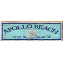 Apollo Beach Sand Dollar Blue Latitude Longitude | Wall Art Print on Real Wood