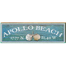 Apollo Beach Triple Shells Water Latitude Longitude | Wall Art Print on Real Wood
