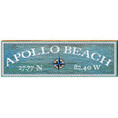 Apollo Beach Compass Water Latitude Longitude | Wall Art Print on Real Wood