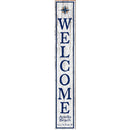 Welcome Apollo Beach Compass White Latitude Longitude | Wall Art Print on Real Wood