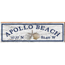 Apollo Beach Triple Shells White Latitude Longitude | Wall Art Print on Real Wood