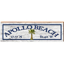 Apollo Beach Palm Beach White Latitude Longitude | Wall Art Print on Real Wood