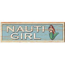 Nauti Girl Mermaid Blue | Wall Art Print on Real Wood