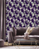 Dark Blue Wallpaper with Roses