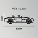 BMW Z8 Metal Car Wall Art with Rotating Wheels - Classic Luxury Roadster Silhouette - Interactive Automotive Wall Decor - KAFMEKA115