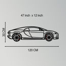 Bugatti Chiron Metal Car Wall Art with Rotating Wheels - Ultimate Hypercar Silhouette Decor - Interactive Automotive Wall Art - KAFMEKA116
