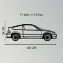 1990 Honda CRX Metal Car Wall Art with Rotating Wheels - JDM Classic Silhouette - Interactive Automotive Wall Decor - KAFMEKA144