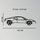 Ferrari 360 Modena Metal Car Wall Art with Rotating Wheels - Italian V8 Supercar Silhouette - Interactive Automotive Decor - KAFMEKA122
